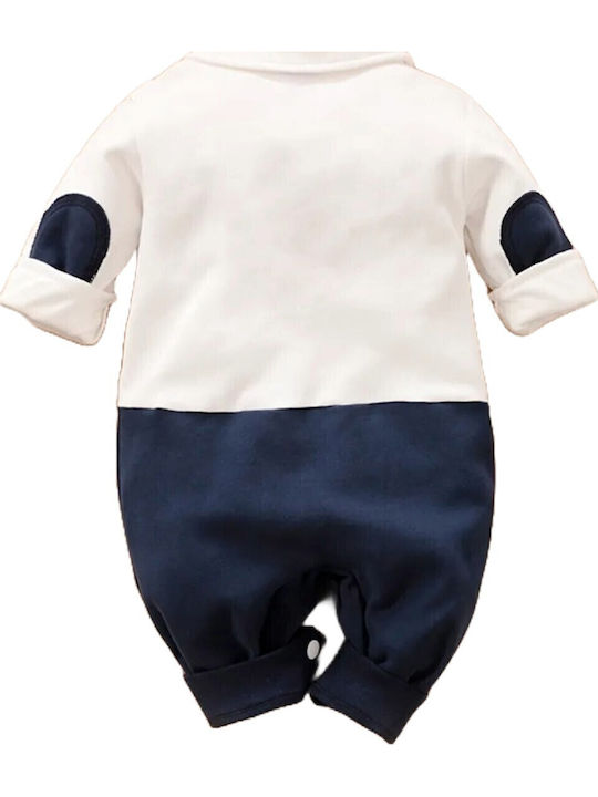 TakTakBaby Baby Bodysuit White/Dark Blue