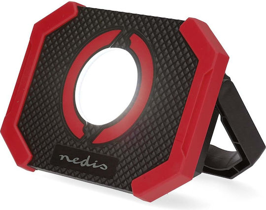 Nedis LED Arbeits- und Baustellenlampe 10W 1000Lumen Wiederaufladbar Magnethalter Schwarz Rot