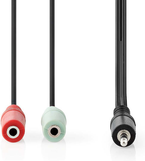 Nedis Audio Splitter Cable Stereo Spilt Jack 20 Cm 2 Output Connectors Black