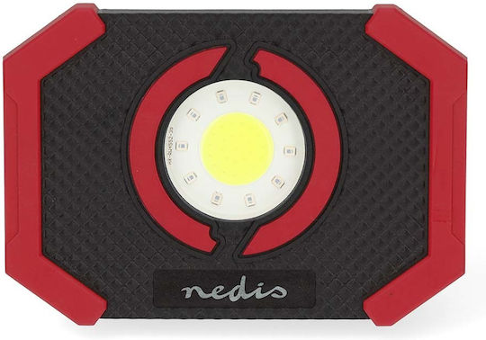Nedis LED Arbeits- und Baustellenlampe 10W 1000Lumen Wiederaufladbar Magnethalter Schwarz Rot