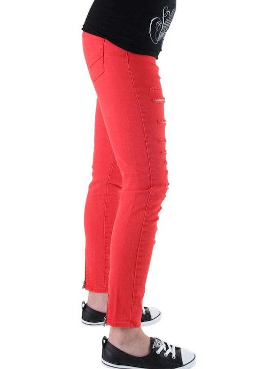 High Waist Women's Jean Trousers Back Flame