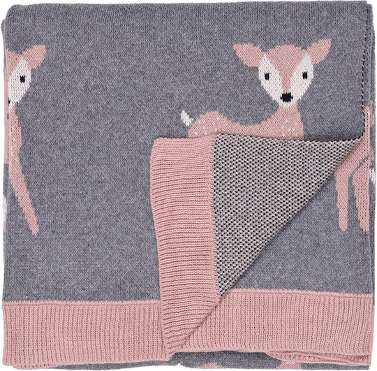 Liolios Home Decke Wickeltücher für Kinderzimmer Baumwolle Gray 80x100cm