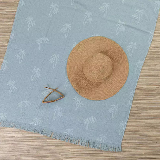Borea Beach Towel Pareo Cotton Coral with Fringes 160x90cm