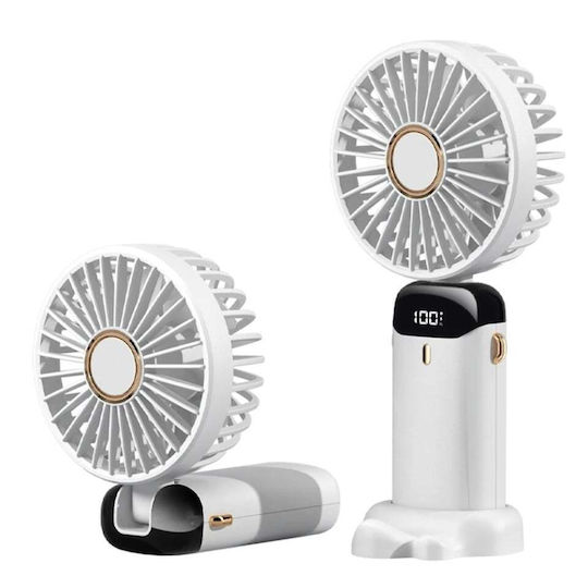 Portable Fan 5 Speeds N15 Usb-c 2a 1800mah Compact Lightweight Set Sticker White