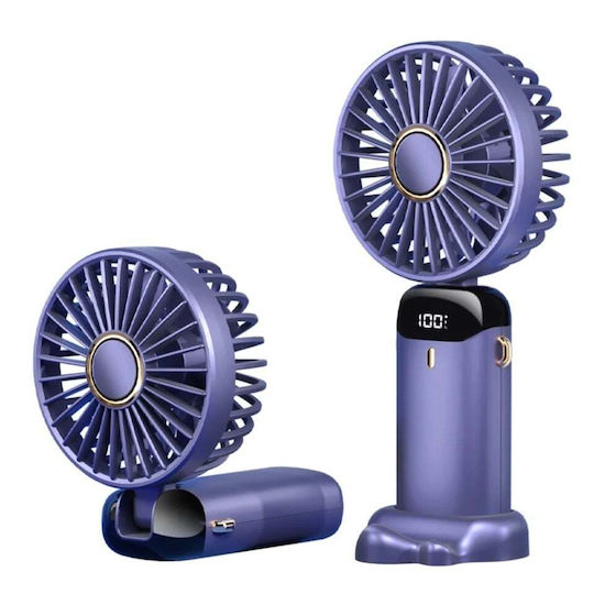 Portable Fan 5 Speeds N15 Usb-c 2a 1800mah Compact Lightweight Set Sticker Purple