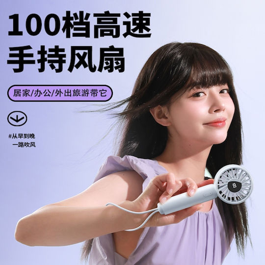 Mini Portable Fan Ct-110 5 Speeds Usb-c Compact Lightweight Set Sticker White