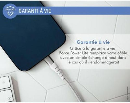 Force Power Verstärktes Usb A Usb C Kabel 1,2m 3a 15w Widerstandsfähig Gegen 12.000 Biegungen Weiß