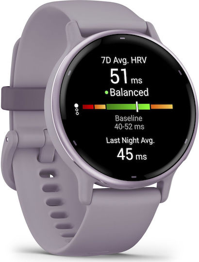 Garmin Vivoactive 5 Aluminium 42mm Waterproof Smartwatch with Heart Rate Monitor (Orchid)
