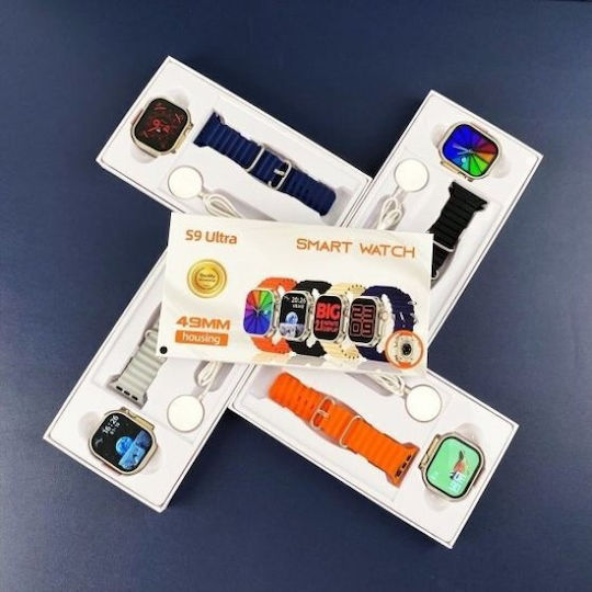 S9 Ultra Smartwatch mit Pulsmesser (Schwarz)