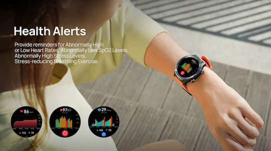 Mibro A3 Aluminium 45mm Smartwatch με Παλμογράφο (Μαύρο)