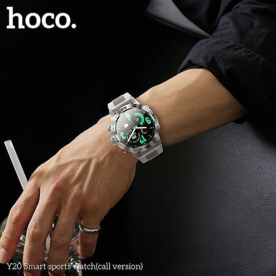 Hoco Y20 Smartwatch with Heart Rate Monitor (Silver)