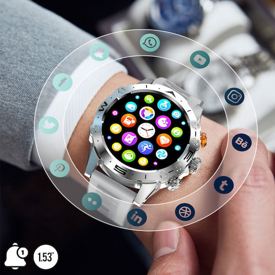 Hoco Y20 Smartwatch with Heart Rate Monitor (Silver)
