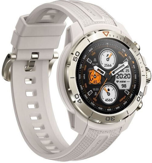 Mibro GS Explorer Stainless Steel Αδιάβροχο Smartwatch με Παλμογράφο (Λευκό)