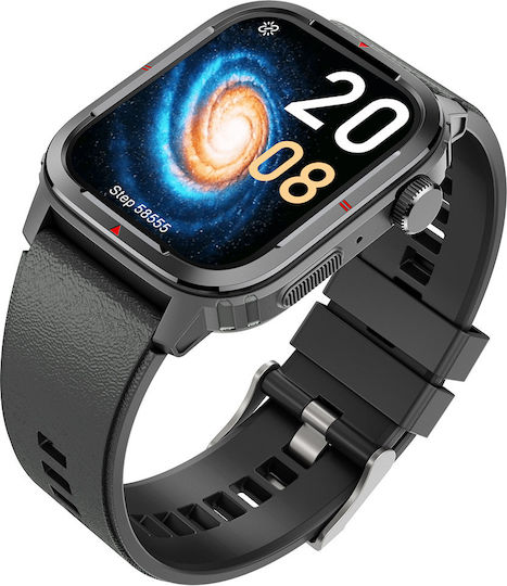 Smartwatch Qatar Idealstore 1.7 Inch Screen Size Ip67 Water Resistant Sleep Monitoring Heart Rate Fitness Bluetooth Call Answering Function Android Ios Connectivity Notifications Facebook Black