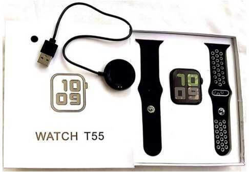 T55 Smartwatch mit Pulsmesser (Black / White)