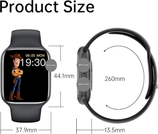 WearFit HW22 Pro Max 45mm Smartwatch with Heart Rate Monitor (Navy Blue)