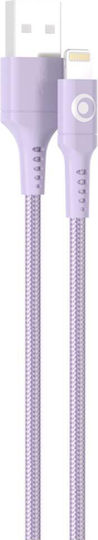 Bigben Connected Usb-a/lightning 2.4a Fastcharge 12w 1.2m Charging Transfer Cable Purple