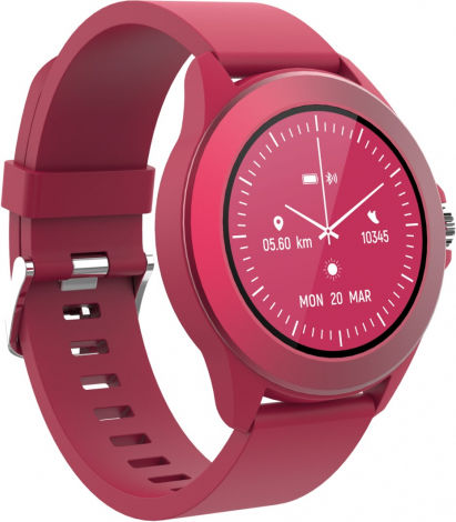 Forever Colorum CW-300 43mm Smartwatch με Παλμογράφο (Magenta)