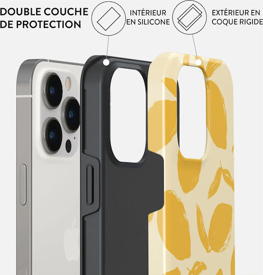 Husă Burga iPhone 13 Pro Rezistentă la Șocuri Model Lemon Tart Galbenă
