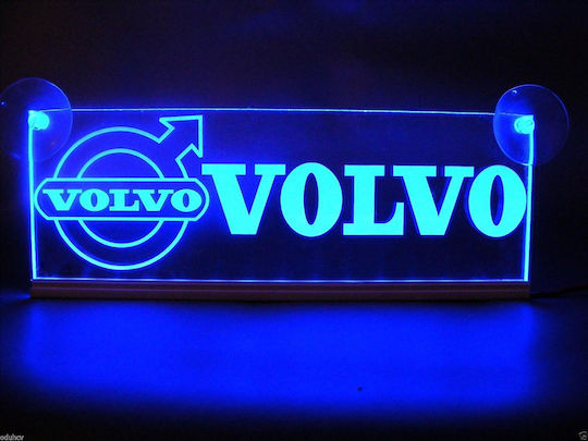 Decorative Laser Engraved Cabin Signboard Blue Led 24v Volvo 250mm90mm6mm Cable 15m Plug Lighter Socket