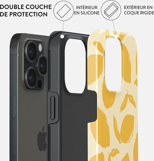 Burga Case Iphone 15 Pro Max Tough Shockproof Lemon Tart Model Yellow