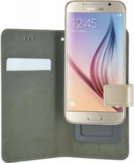 Bigben Connected Faltbare Handyhülle Universell Für Smartphone 6,5'' 6,8'' Faltbare Brieftasche Kartenhalter Verschlusslasche Gold
