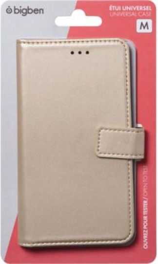 Bigben Connected Faltbare Handyhülle Universell Für Smartphone 6,5'' 6,8'' Faltbare Brieftasche Kartenhalter Verschlusslasche Gold