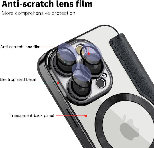 Techsuit Buchen Sie Silikon Schwarz (iPhone 17 Pro / iPhone 16 Pro)