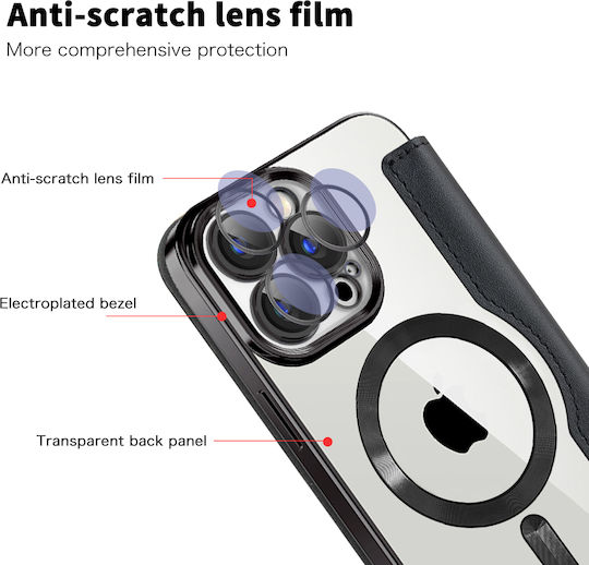 Techsuit Buchen Sie Silikon Schwarz (iPhone 15 Pro Max)