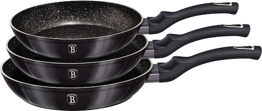 Berlinger Haus Metallic Line Сет Тигани от Алуминий Carbon Pro с Вътрешно Покритие от Камък 3 Съда