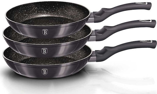 Berlinger Haus Metallic Line Сет Тигани от Алуминий Carbon Pro с Вътрешно Покритие от Камък 3 Съда