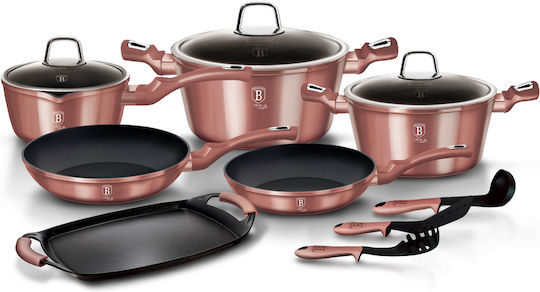 Berlinger Haus i-Rose Collection Kochgeschirr-Set aus Aluminium Rose Collection mit Antihaftbeschichtung 6-tlg