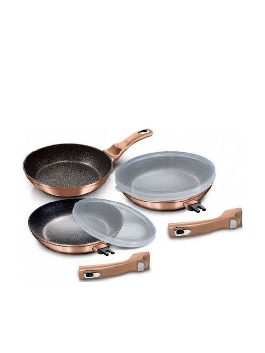Berlinger Haus Pans Set Made of Cast Aluminum Rose Gold with Non-Stick Coating 3 Pieces