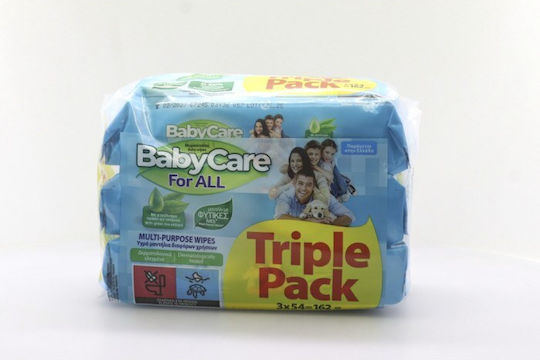 BabyCare For All Μωρομάντηλα χωρίς Οινόπνευμα & Parabens 3x54τμχ