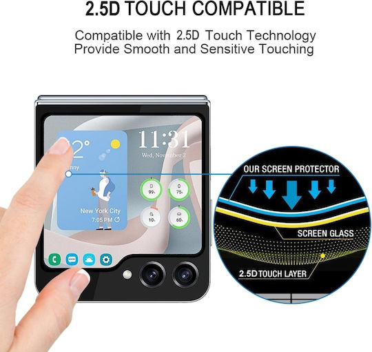 Vollkleber Vollflächig gehärtetes Glas Schwarz (Samsung Galaxy Z Flip 5)