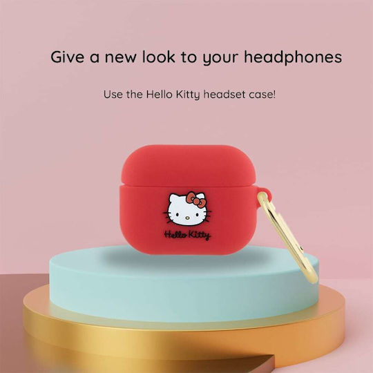 Hello Kitty Hülle Silikon in Rosa Farbe für Apple AirPods 1 / AirPods 2