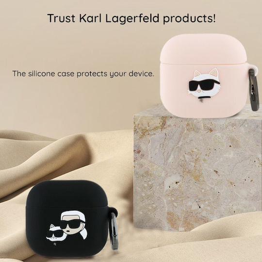 Karl Lagerfeld Choupette 3d Case Silicone in Pink color for Apple AirPods 4