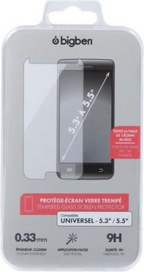 Bigben Connected Screen Protector 5.3"-5.5" Smartphones Scratch Proof Transparent
