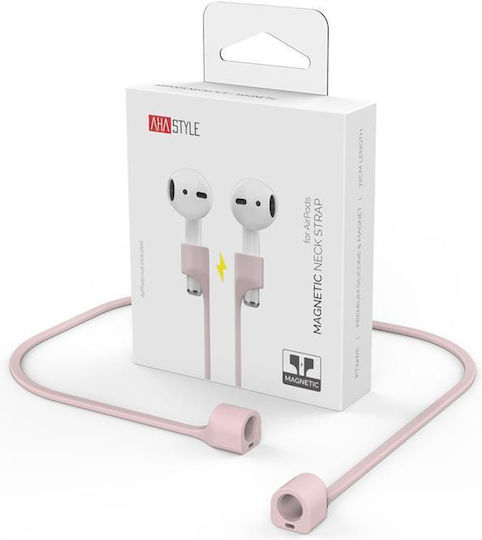 AHAstyle Magnetic PodStrap PT74 Anti-Lost Strap σε Ροζ χρώμα για Apple AirPods