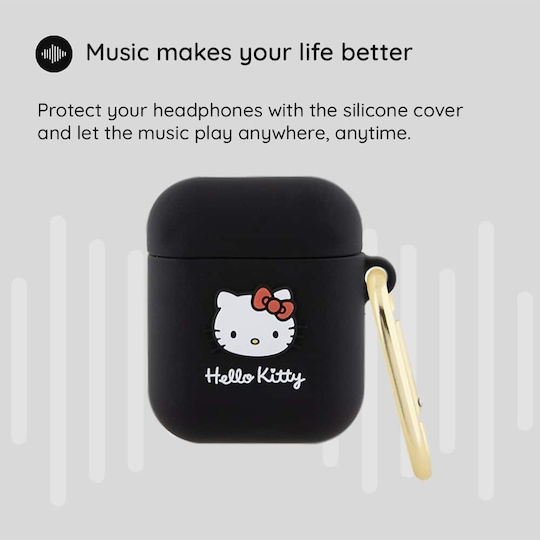 Hello Kitty Hülle Silikon in Schwarz Farbe für Apple AirPods Pro