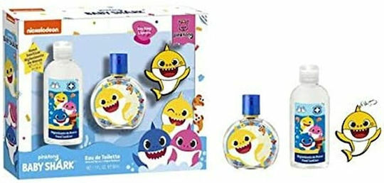 Air-Val International Παιδικό Σετ Eau de Toilette Baby Shark 50ml με Keychain, Shower Gel 100 ml