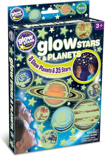 Brainstorm Autocolant Decorativ Fluorescent 3D Pentru Perete Copii Stelute Si Planete 18cm