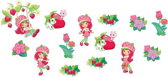 Hollytoon Παιδικό Διακοσμητικό Αυτοκόλλητο Τοίχου Strawberry 14τμχ