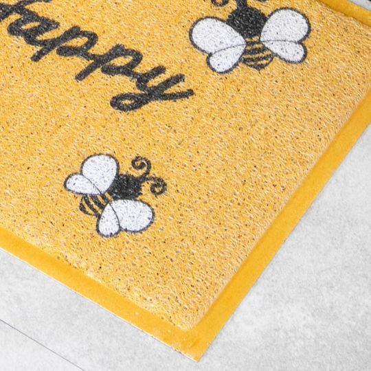 Artsy Mats Fußmatte Rutschfest Be Happy Gelb 70x40cm