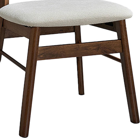 Cairo Kitchen Wooden Chair Walnut-ecru 47x47x76cm