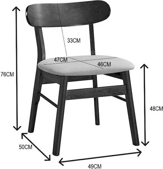 Cairo Kitchen Wooden Chair Walnut-ecru 47x47x76cm
