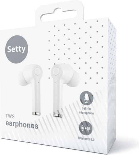 Setty ECA-01 In-Ear Bluetooth-Freisprecheinrichtung Kopfhörer mit Ladeetui Weiß