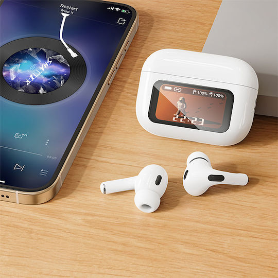 XO X36 Pro In-ear Bluetooth Handsfree Ακουστικά με Θήκη Φόρτισης Λευκά