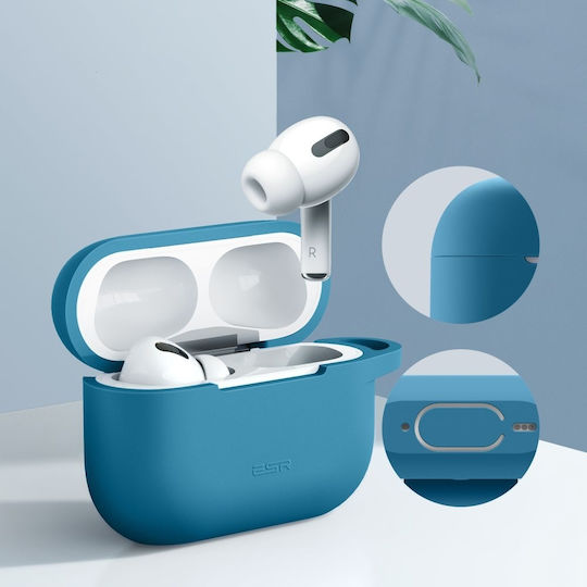 ESR AirPods Pro Bounce Hülle Silikon mit Haken in Blau Farbe für Apple AirPods Pro