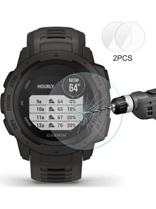 9h 2 Stück Gehärtetes Glas für das Garmin Instinct 2Stück
